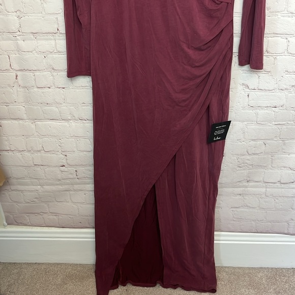 Lulus Endless Poise Mauve Long Sleeve Surplice Tulip Maxi Dress - Picture 6 of 16